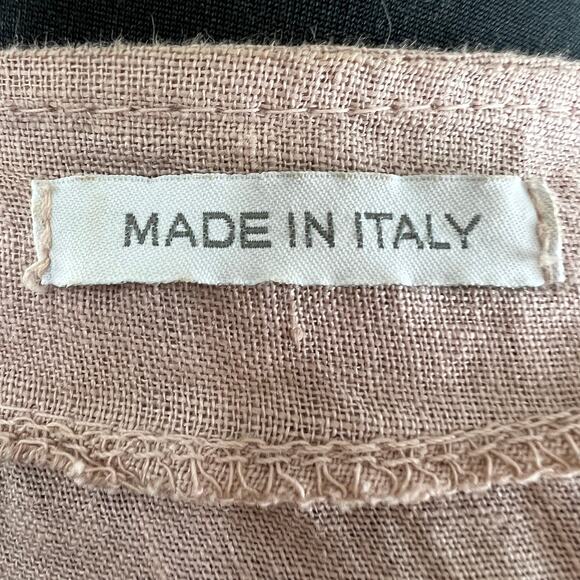 Made In Italy Nude Beige Long Sleeve Button-Down Ruffle Hem Cardigan Sweater M L - Picture 7 of 8